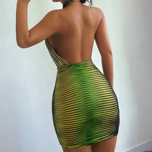 Load image into Gallery viewer, Cross Hanging Neck Hollow Out Backless Off Shoulder Dress