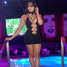 Load image into Gallery viewer, Spaghetti Strap Bodycon Hollow Out Sexy V Neck Backless Dress