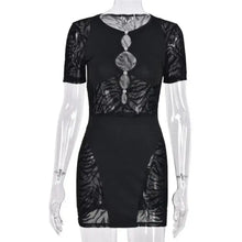 Load image into Gallery viewer, Zebra Mesh Pencil Transparent Bodycon Mini Dress