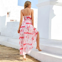 Load image into Gallery viewer, A-line Tie-dyed Backless Slip Dress - Dresses