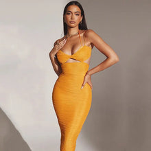 Load image into Gallery viewer, Cut Out Ruched Elegant Backless Long Dress