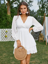 Load image into Gallery viewer, Double Crazy Bishop Sleeve Layered Hem Swiss Dot Dress