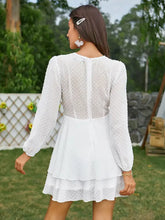 Load image into Gallery viewer, Double Crazy Bishop Sleeve Layered Hem Swiss Dot Dress