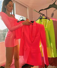 Load image into Gallery viewer, PU Leather Fashion Long Sleeve Mini Dress