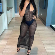 Load image into Gallery viewer, See Through Sleeveless One Shoulder Bodycon Dress