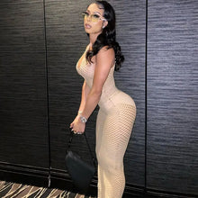 Load image into Gallery viewer, See Through Sleeveless One Shoulder Bodycon Dress