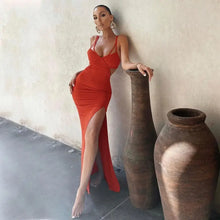 Load image into Gallery viewer, Spaghetti Strap Cut Out Sexy Split Backless Maxi Dress