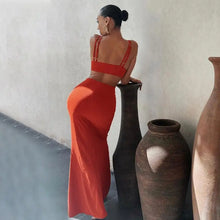 Load image into Gallery viewer, Spaghetti Strap Cut Out Sexy Split Backless Maxi Dress