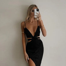Load image into Gallery viewer, Elegant Backless Cutout Midi Dress