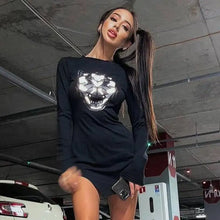 Load image into Gallery viewer, Gothic Reflective Animal Print Mini Dress