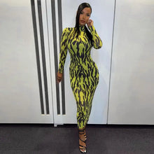 Load image into Gallery viewer, Long Sleeve Turtleneck Bodycon Dress