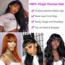 Load image into Gallery viewer, 100% Brazilian Human Hair Wig With Bangs