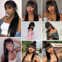 Load image into Gallery viewer, 100% Brazilian Human Hair Wig With Bangs