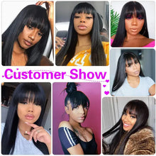 Load image into Gallery viewer, 100% Brazilian Human Hair Wig With Bangs