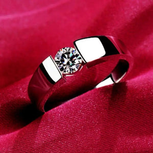 2.0ct Round Cut Zirconia 18K White Gold Diamond Solitaire