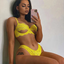 Load image into Gallery viewer, 2-Piece Lace Cut Out Underwear Set - Bra &amp; Brief Sets