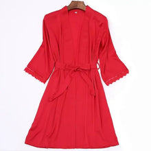 Load image into Gallery viewer, 2PC Robe Kimono Pajamas Set - Red - L