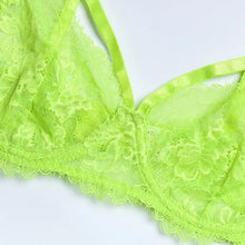 Load image into Gallery viewer, 3-Piece Lace Hollow Out Seamless Garter Lingerie Set - Bra