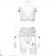 Load image into Gallery viewer, 3 Piece Sensual Unlined Bra &amp; Panty with Garter Belt