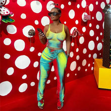 Load image into Gallery viewer, 3D Crop Tank Top and High Waist Straight Pants Matching Set