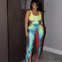 Load image into Gallery viewer, 3D Crop Tank Top and High Waist Straight Pants Matching Set