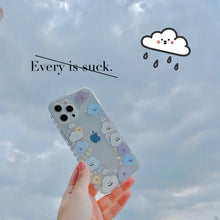 Load image into Gallery viewer, 3D Flower Side border Clouds Bracket Clear phone Case