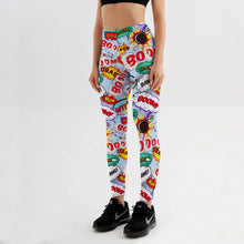 Load image into Gallery viewer, 3D Printed Push Up Cartoon Comic Leggings - Multi 1 / XL