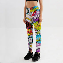 Load image into Gallery viewer, 3D Printed Push Up Cartoon Comic Leggings - Multi 3 / XL
