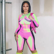 Load image into Gallery viewer, 3D Printed Sports Biker Shorts Y2K Two Piece Set - MULTI