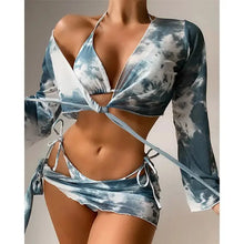 Load image into Gallery viewer, 4pcs Tie Dye print Bikini Set