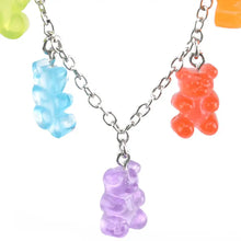 Load image into Gallery viewer, 7 Charm Rainbow Gummy Bear Necklace - Multi color / 50cm