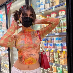 90’s Aesthetic Multi-Color Crop Top