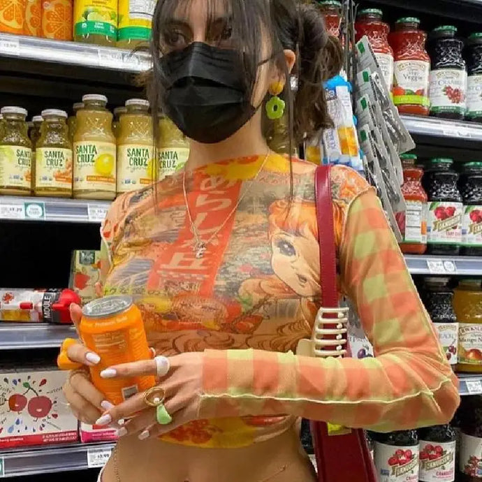 90’s Aesthetic Multi-Color Crop Top
