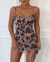 Load image into Gallery viewer, Animal Print Ruched Cami Dress