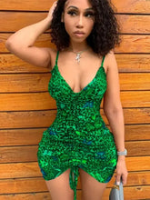 Load image into Gallery viewer, Backless Drawstring Ruched Bodycon Mini Party Dress