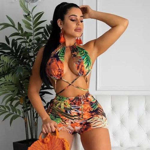 Bandage Backless High Waist Beach Wear Bathing Suit