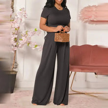 Load image into Gallery viewer, Casual Outfit Sleeveless Crop Top &amp; High Waist Pants Set