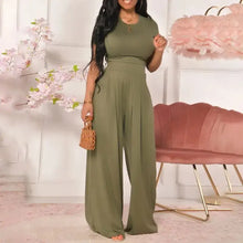 Load image into Gallery viewer, Casual Outfit Sleeveless Crop Top &amp; High Waist Pants Set