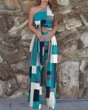 Load image into Gallery viewer, Casual Print Knotted Crop Top &amp; Loose Fit Pants Set