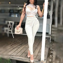 Load image into Gallery viewer, Casual Solid High Waisted Belted Pants