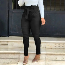 Load image into Gallery viewer, Casual Solid High Waisted Belted Pants