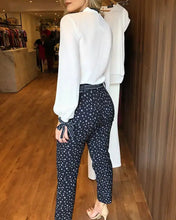 Load image into Gallery viewer, Casual Wear Tied Detail Top &amp; Polkadot Print Pants Set