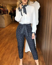Load image into Gallery viewer, Casual Wear Tied Detail Top &amp; Polkadot Print Pants Set
