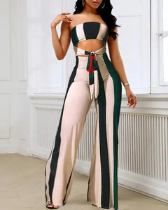 Colorblock Cutout Bandeau Jumpsuit