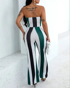 Colorblock Cutout Bandeau Jumpsuit