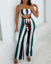 Load image into Gallery viewer, Colorblock Cutout Bandeau Jumpsuit