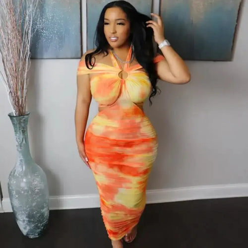 Colysmo Sexy See Through Low Cut Party Dress