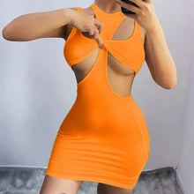 Load image into Gallery viewer, Crop Top Hollow Out Sleeveless Crop Top &amp; Skirt Set
