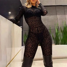 Load image into Gallery viewer, Elegant Long Sleeve Leopard Print Jumpsuit