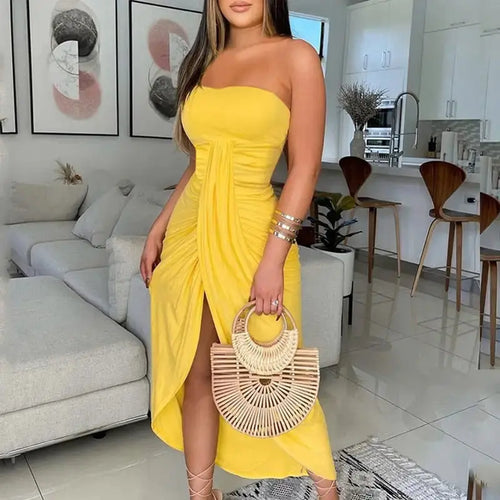 Elegant Robes High Slit Tube Dress